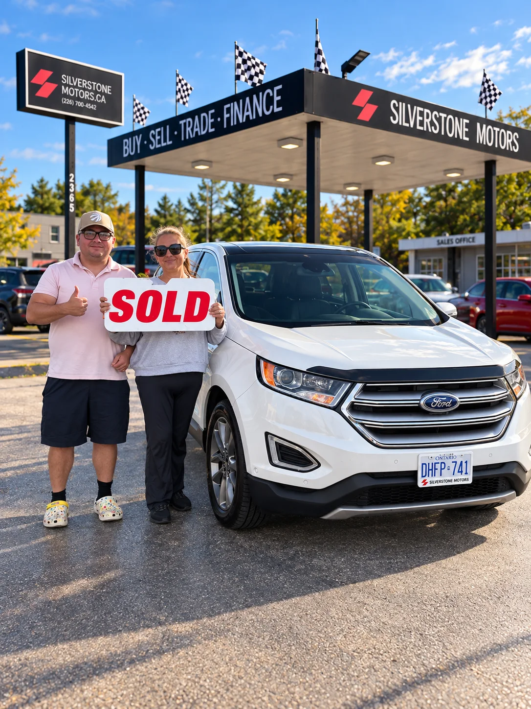 A happy Silverstone Motors customer with their vehicle
